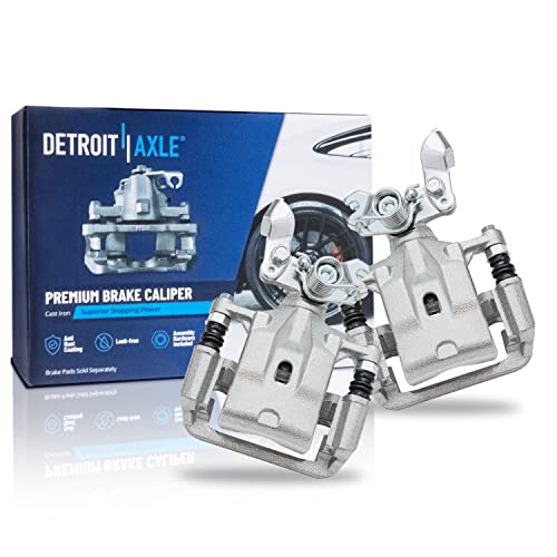 Image of Detroit Axle - Brake Kit for Ford Fusion Lincoln Zephyr Mazda 6 Mercury Milan, Rear Brake Calipers 11.77'' inch Front and 11.02'' inch Rear Drilled Slotted Brake Rotors Ceramic Brake Pads Replacement
