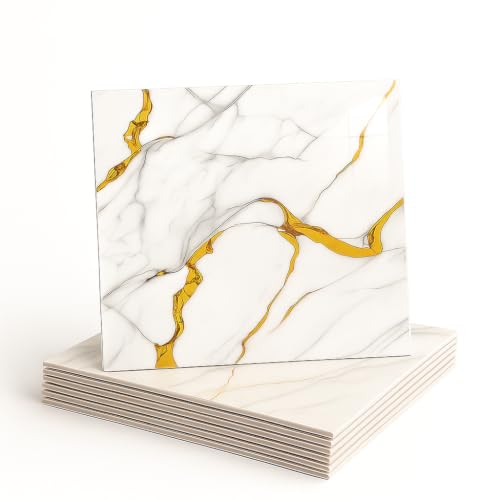 Image of WALLVEAR UV Marble Wall Panel 2x2 Ft PVC High Gloss Sheet, Pack of 16