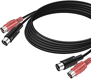 Dual MIDI Cable 5 Pin DIN Male to Male for MIDI Controller 1M, Ancable Midi Cable Compatible with Synthesizer, Piano Keyboard, Sequencer, Electronic Drum, Effect Processor, Sampler, Multi-Effect Pedal