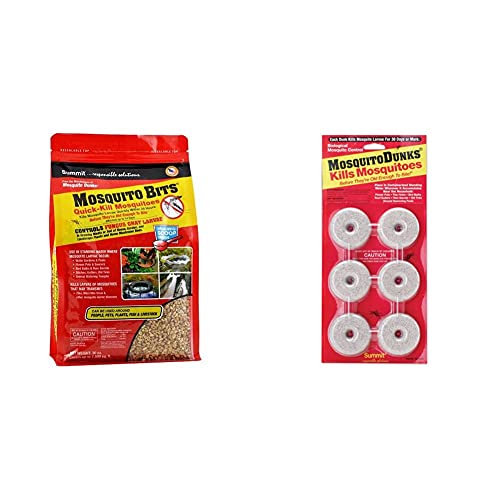 Summit...responsible solutions Mosquito Bits, 30 Ounce, Packaging May Vary & 110-12 Mosquito Dunks, 6-Pack, Natural