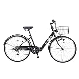 21Technology 折りたたみシティサイクル 26インチ 自転車 折り畳み 6段ギア付き シティサイクル 街乗り 通勤 通学 CT266（ジェットブラック）