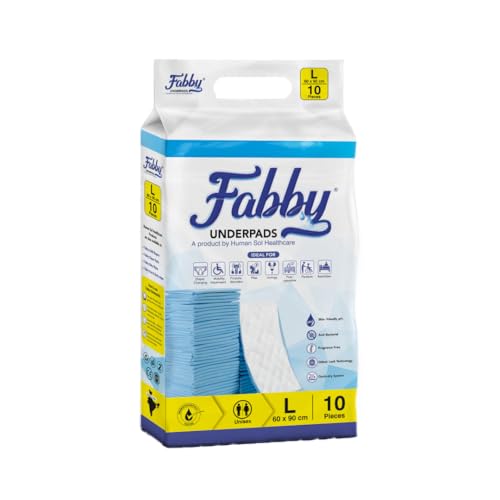 Image of Fabby Pet Training Pads 60x90 cms Large Puppy Pee and Quick Drying Surface & Absorbent Core | Water Proof Dog Pee Pad | 10 Count