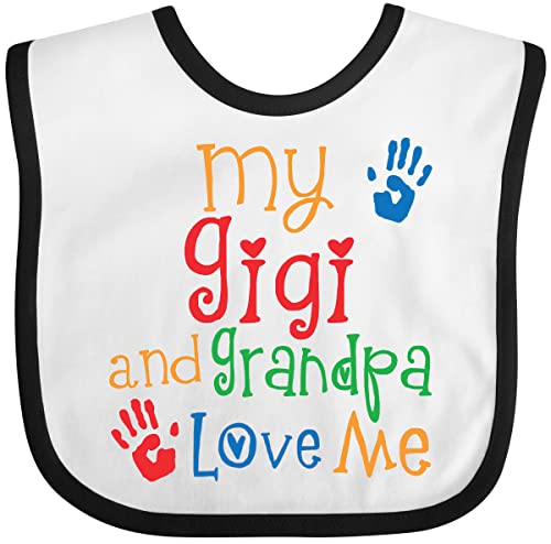 inktastic My Gigi and Grandpa Love Me Baby Bib