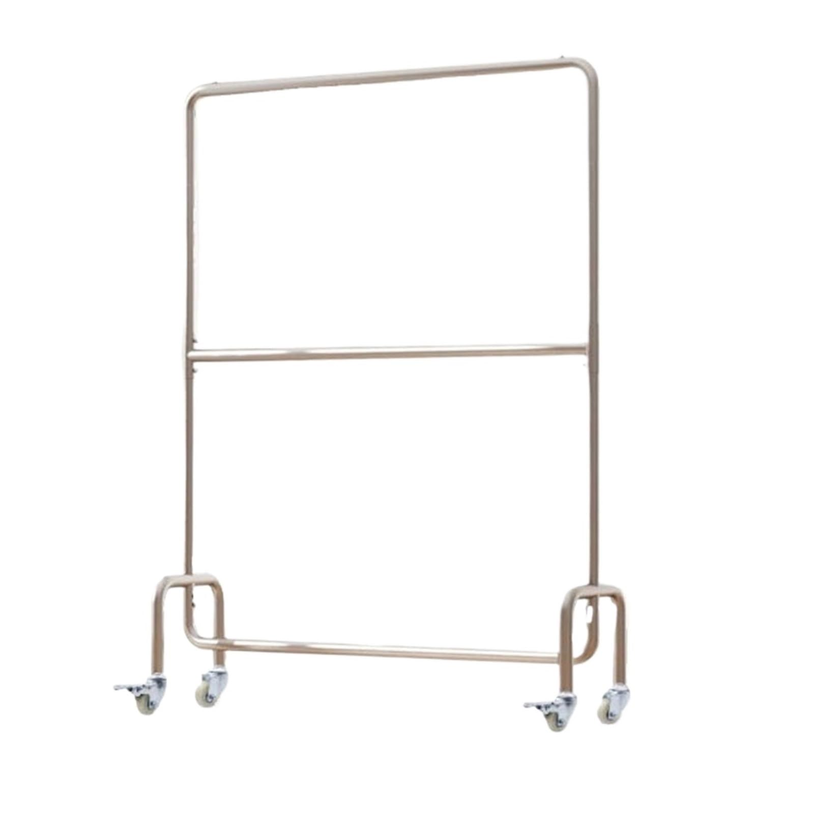 LJHFG63KUYT Clothes Rack Clothing Store Adjustable Mobile Display Rack, Double-layer Floor Mounted Hanger Special Shelf Display Stand(Large)