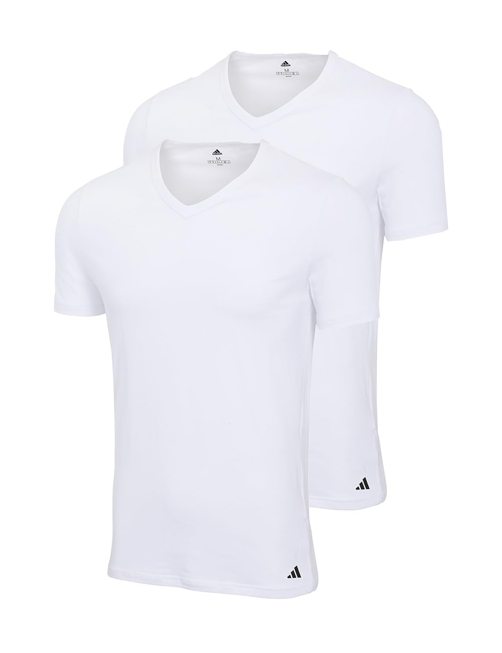 adidas 2 er Pack V-Neck T-Shirt Herren V-Ausschnitt Baumwolle