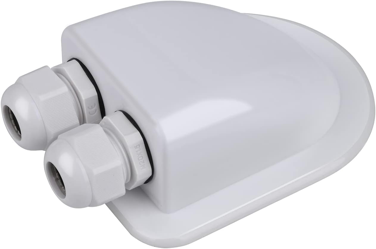 HQST Double Cable Entry Housing Mount Cable Waterproof ABS Gland Box for RV, Boats, Caravans, Marine