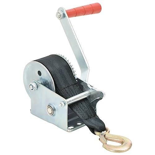 vidaXL Treuil Manuel avec Sangle Treuil à Câble Treuil à Main Robuste Remorques de Bateau Camions Auto Applications Mobiles 360 kg