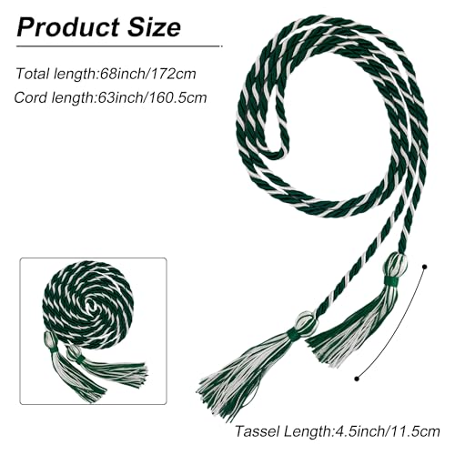Image of GraduationMall Graduation Honor Cord 68 inch Forestwhite
