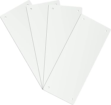 Blank Aluminum Sign - Sign Blanks - White - 9.84" Height, 3.94" Width, Aluminum - Pack of 4 9.84 X 3.94inch, white
