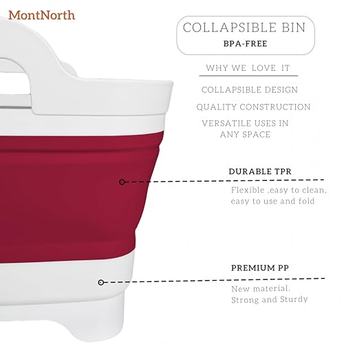 Image of Collapsible Wash Basin 9L, Foldable Dish Tub with Drain Plug, Portable Collapsible Dish Basin, Camping Sink for Washing Dishes, Laundry & Kitchen Use (Viva Magenta)