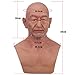 EQAIWUJIE silicone Mask Face Full Head Realistic Old Man Mask Halloween Masks Cosplay Party (Ivorywhite)