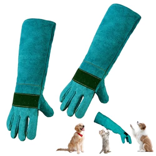 Guantes para manejo de animales de 45 cm: evite mordeduras de gatos, perros o reptiles al trabajar