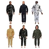 EBCO 6 Set 1/6 Scale Clothes Soldier Camo Uniforms Army Cloth Suit for 12' Gi Joe Male Military Action Figure Body