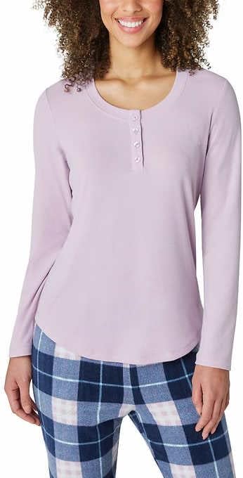 Eddie Bauer Women's 3-Piece Waffle Knit Pajama Set (US, Alpha, Medium, Regular, Regular, Purple) - Image 2