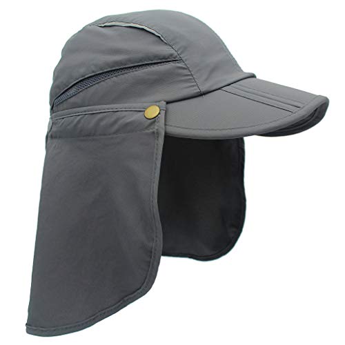 Home Prefer Upf 50+ Boys Flap Sun Protection Hat Quick Dry Summer Kids Sun Hat With Neck Flap Dark Gray #TOP3