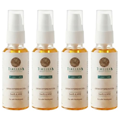TBS Gel de lavado facial suave, 4 x 50 ml, limpiador profundo de sebo y poros para pieles secas, sensibles y propensas a alergias, limpieza diaria ayurvédica hidratante y calmante