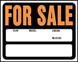Hy-Ko English Auto for Sale Sign Plastic 15 in. H x 19 in. W