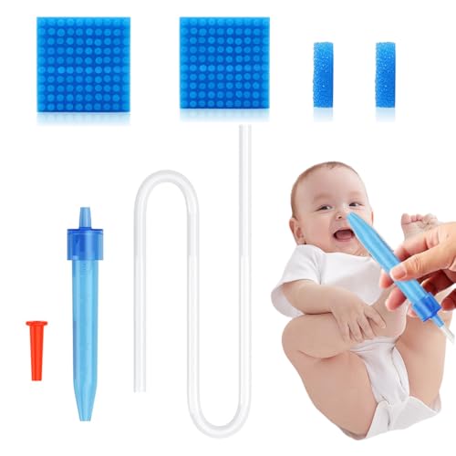 FENQURO 1 Pcs Aspirador Nasal Bebes, 200 Pcs Filtros de Aspirador Nasal, Silicona limpiador de Nariz Seguro, Reutilizable de Irrigador Nasal para Bebes, limpiador de Nariz Seguro, Cómodos y Seguros