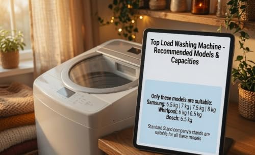 Image of Heavy Duty (Without Wheels) Metal Top Load Washing Machine Stand (Height 12 INCH) - Suitable for LG, Samsung, haier,voltas,(6kg to 6.5kg,) (Stand Size 21 x 21)