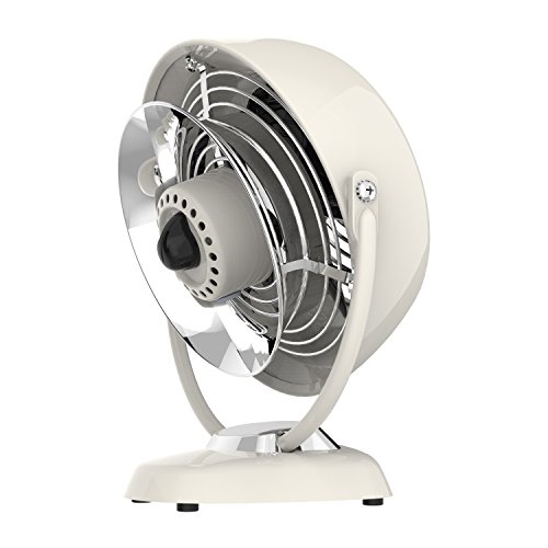 Vornado VFAN™ Jr. Vintage Metal Desk Fan, 2-Speed, Retro Air Circulator with Adjustable Tilt, Fan for Bedroom, Office and Dorm Room Cooling, Vintage White by Vornado - Image 3