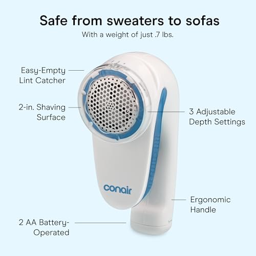 Image of Conair Fabric Defuzzer - Shaver; Battery Operated; White