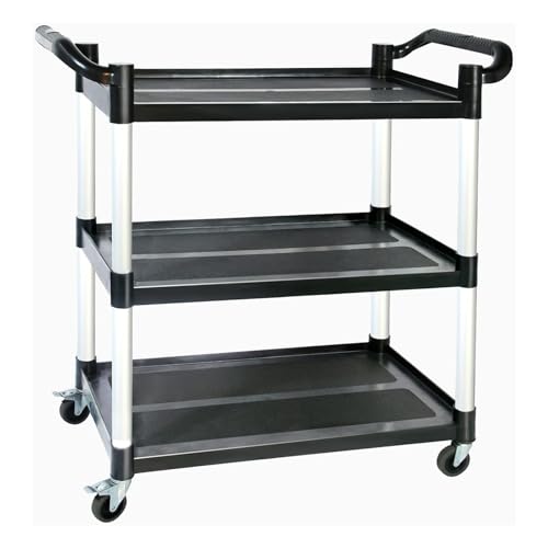 サービスワゴン 万能ツールカート キッチンワゴン 3段 ツールカート 配膳ワゴン 幅62*奥行40*高さ98CM 耐荷重270KG お手入れ簡単 キャスター付き インストールツール付き 業務用 静音 工具収納 レストラン ホテル