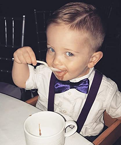 image for AWAYTR Child Kids Suspenders Bowtie Set - Adjustable Suspender Set for