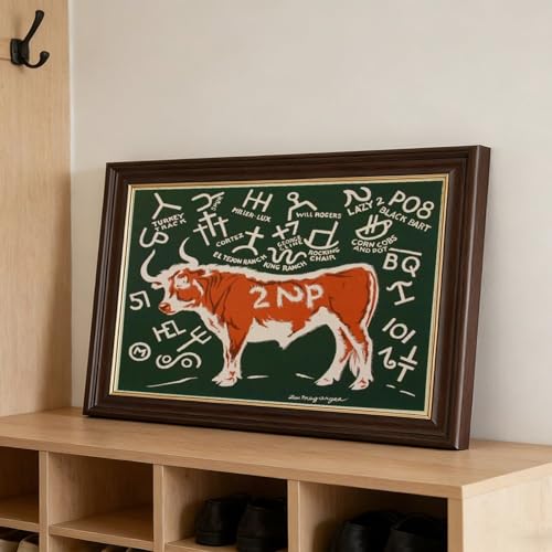 Cattle Brands poster WCYB Lon Megargee solution mur vide 45cm - 3