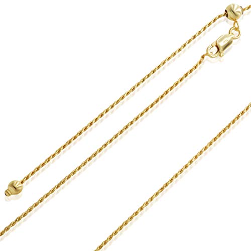 Collier chaîne corde en argent 1 mm pour homme et femme ajustable