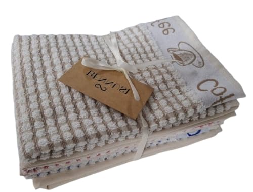 BENNUSI Paños de Cocina 6 Unidades 50x50cm, Trapos Cocina, Paños de Cocina Rizo, Trapos de Cocina Algodón, Trapos de Cocina, Paño Cocina, 100% Algodón