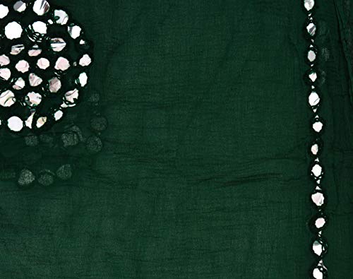 Image of YOUTHQUAKE Plastic Mirror Work Embroidered Chiffon Dupatta for Women & Girls