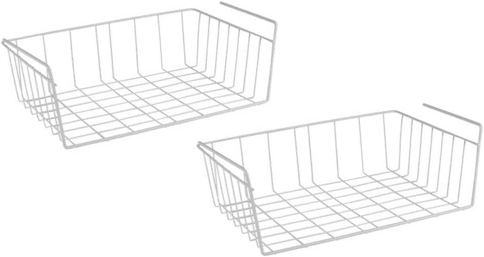 Set of 2 Metaltex Babette Cupboard Baskets 40 x 26 x 14 cm Plasticised White