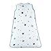 Premium Muslin Baby Sleeping Bag and Sack, Super Soft and Light Unisex Wearable Blanket, Blue and Beige, 18-36 Months, 0.5 TOG
