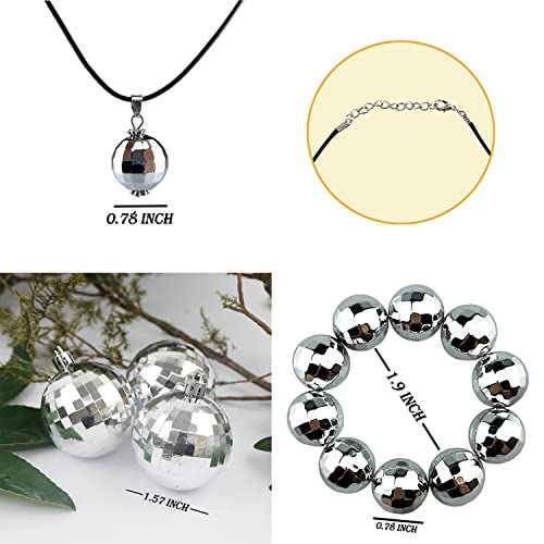 Popciel 1970S Disco Accessories Disco Ball Sunglasses Set, Funny Disco Party Sunglasses Disco Costume Accessories For Women Silver #TOP5