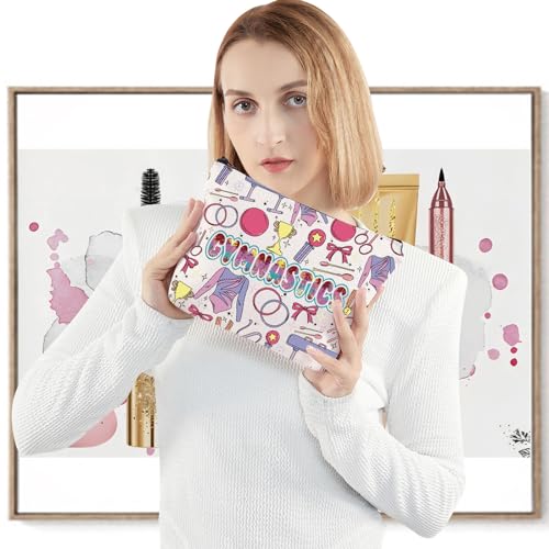 LEVLO Gymnastics Cosmetic Makeup Bag Gymnast Team Gift Gymnastics Coach Zipper Pouch Bag Gymnast Graduation Merchandise Gymnastics Full Bag - Image 4