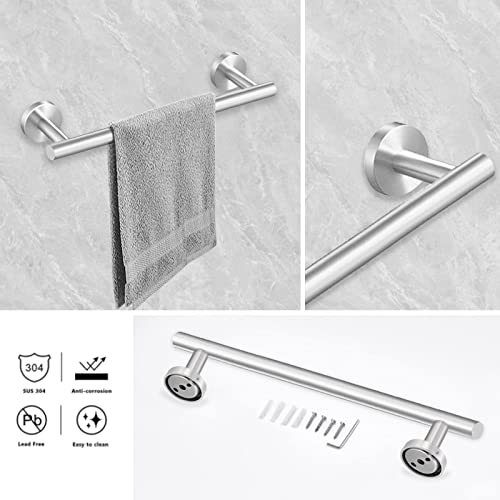 Cilee 8 Piece Brushed Nickel Bathroom Hardware Set, 24inch Bathroom Towel bar+Towel Ring+Toilet Paper Holder+ Robe Towel Hook, SUS304 Stainless Steel Bathroom Accessory Set - Image 2