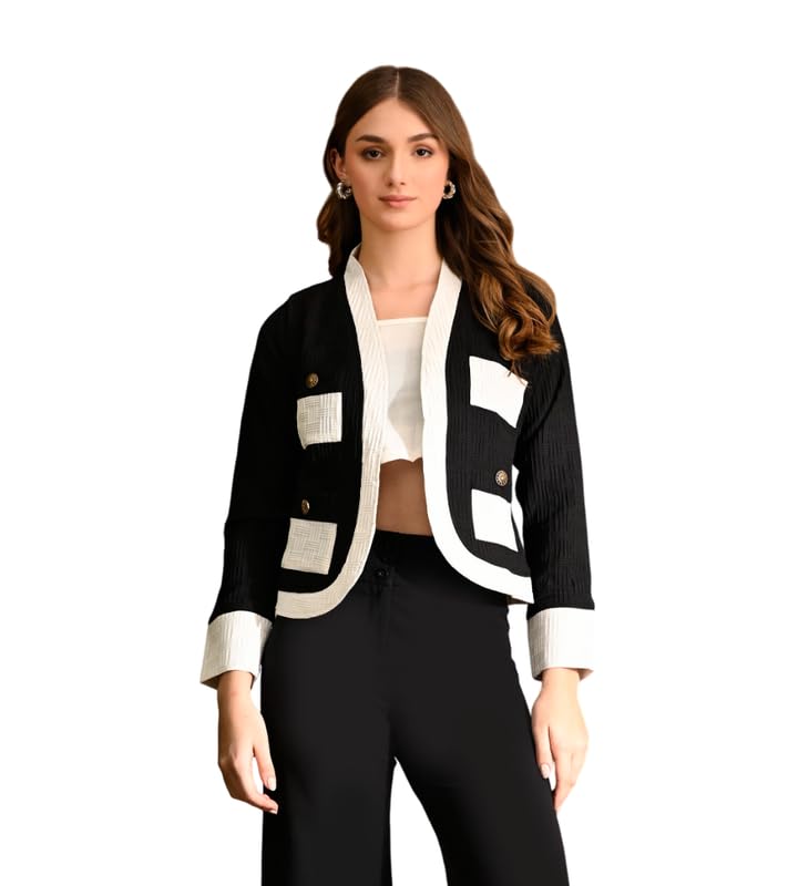 office purple Women's Crepe Fabric Blazer | Textured Formal Jacket | Two-Tone Office Wear Coat | Stylish Women's Jacket for Office, Party, and Casual Wear-picture-18