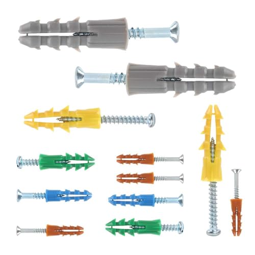 Hongway HONGWAY210190727001 370Pcs Plastic Drywall Wall Anchors Kit With Screws thumb #2