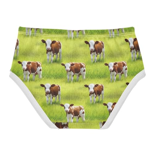 Joisal Cute Brown White Calves Girl Panties Cute Toddler Underwear Floral Cotton Flower Briefs Underpants 2t2