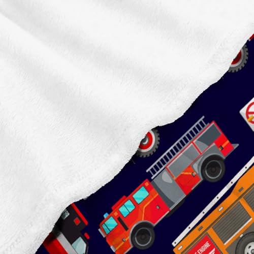 Image of Fire Trucks Blanket Gifts Fire Trucks Throw Blankets for Boys Girls Super Soft Fleece Flannel Air Conditioning Fire Trucks Blanket for Couch Bed 80x60 in for Adult