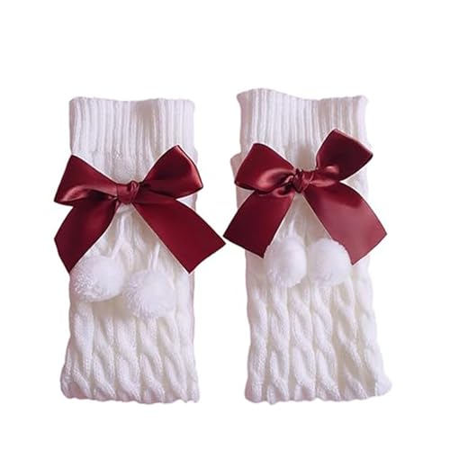 Image of Kawaii Leg Warmers with Bows, Ribbed Knitted Streetwear