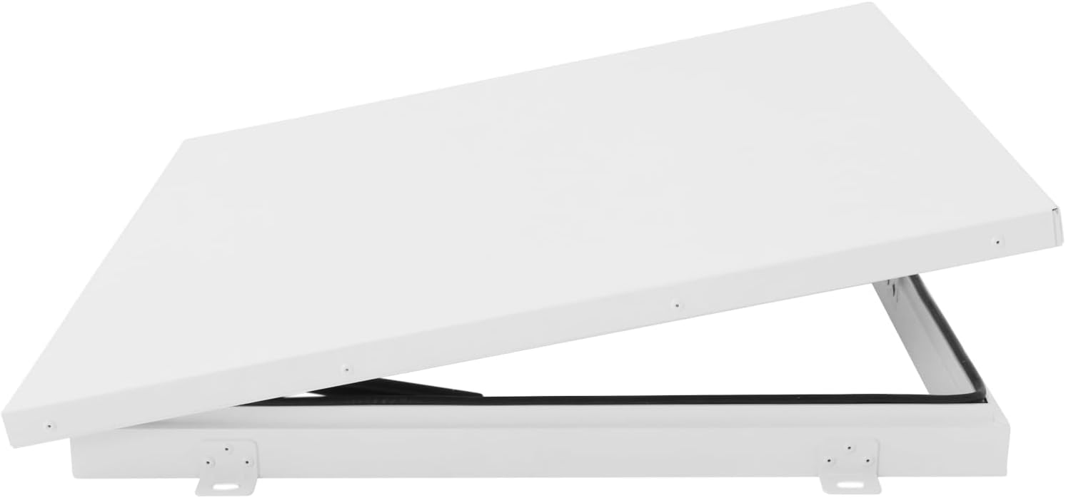 23.6" L X 23.6" W Roof Hatch Building Roof Access Hatch Aluminum Alloy Roof Escape Hatch White Roof Security Door Roof Maintenance Hatch