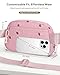 Pritent Fanny Packs for Women Cross Body Bag Waterproof Belt Bag with Adjustable Strap and Zipper Back Pocket Small Crossbody Bags Fashion Waist Packs for Workout Travelling(Strawberry Pink)