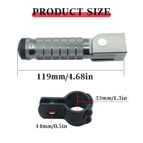 Image of M8 Motorcycle CNC Aluminum 90 Degree Folding Rearsets Folded Motorbike Footrest Bicycle Footpegs Foot Pegs Pedal Universal (Titanium)