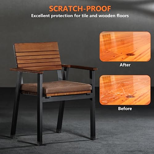 BAIPOK 36Pcs Square Chair Leg Floor Protectors, Chair Leg Protectors for Hardwood Floors, Furniture Sliders for Chair Legs, Felt Furniture Pads, Silicone Chair Leg Caps Covers, Small(Black) by BAIPOK - Image 4