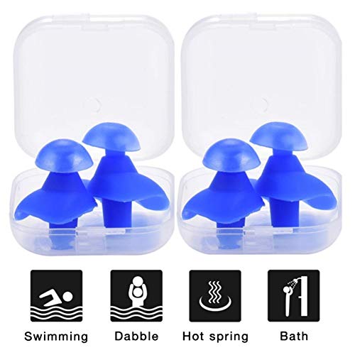 LATERN 2 Pares De Tapones para Los O�dos para Nadar, Tapones De Silicona Impermeables, Tapones para Los O�dos Que Reducen El Ruido Y Reutilizables para Nadar, Ducharse, Trabajar, Dormir, Estudiar
