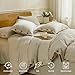JELLYMONI Cotton Duvet Cover King Size - Light Khaki Comforter Cover with Button 3PCS Breathable Soft Solid Bedding Set 104×90in & 2 Pillowcases (NO Insert)
