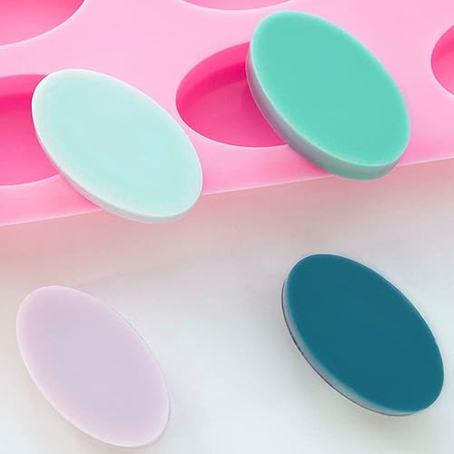 Miniatura 5 de Newk Moldes de jabón ovalados de silicona, 2 paquetes de 16 cavidades, mini molde de jabón hecho a mano para viajes