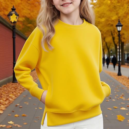 Teen Girls Oversized Fleece Sweatshirts Crewneck Drop Shoulder Pullover Tops for Youth Boys Fall Teen Tops Girls Trendy3
