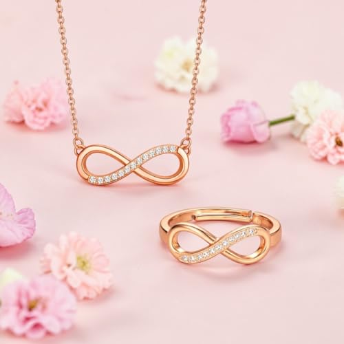 Image of Nilu's Collection Infinity Shape Cubic Zirconia Diamond Bracelet for Women Jewelry for Gift, Adjustable Charm Bracelet